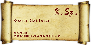 Kozma Szilvia névjegykártya