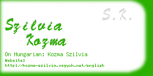 szilvia kozma business card